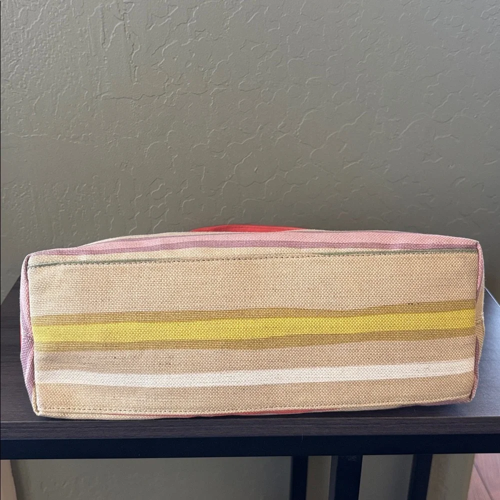 Kate Spade‎ Pastel Striped Canvas Shoulder Bag Gold Hardware